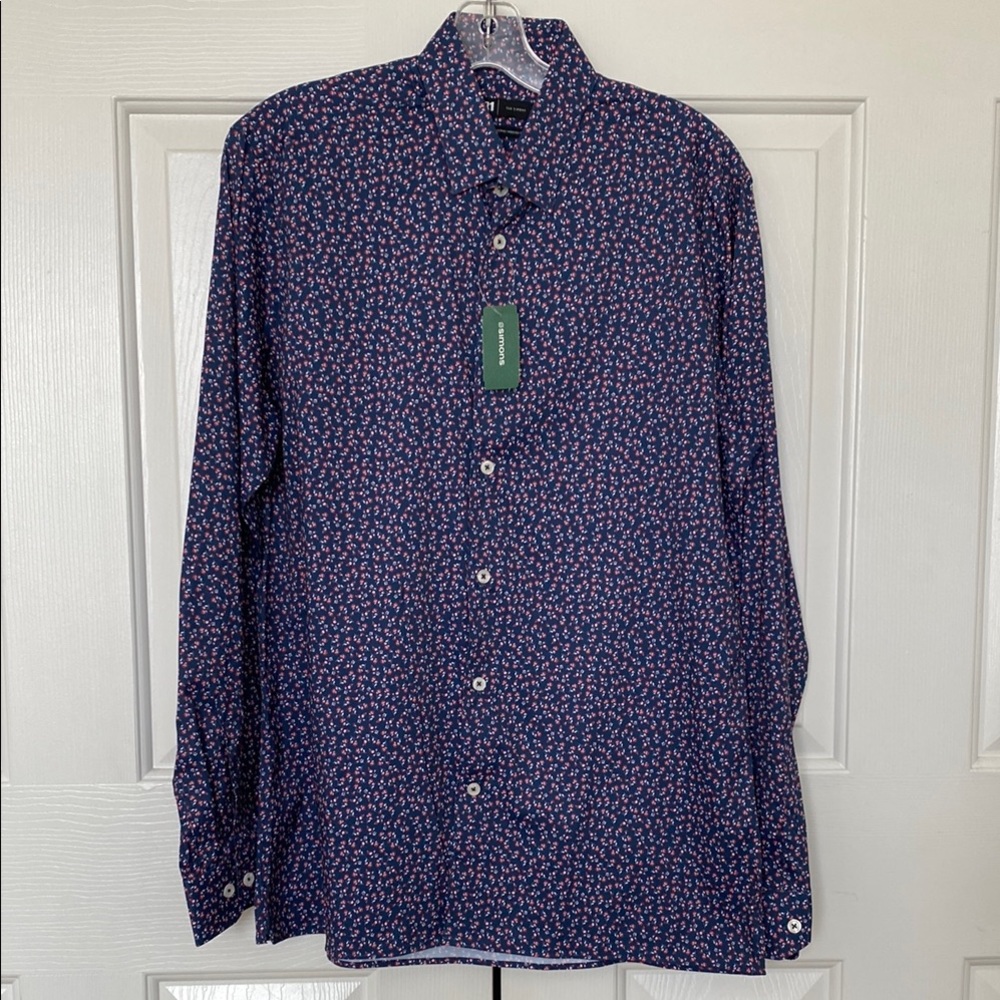 Le 31 Simmons Mens Floral Button Down Collar Shirt 15.5
